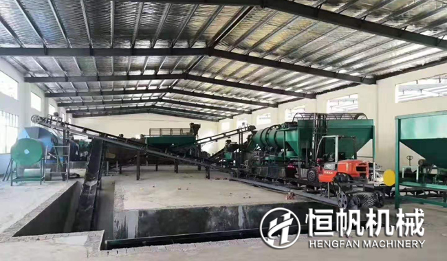 粪便有机肥肥料厂区建设与有机肥设备购买投资与收益(图1) 有机肥生产线示意图